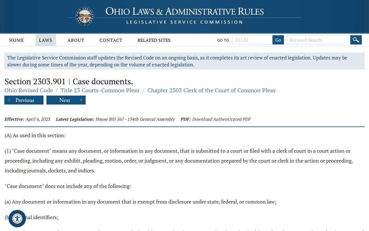 Noble County court records personal-identifier access law