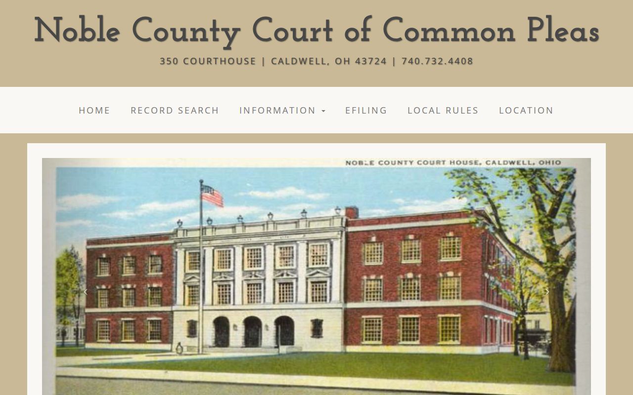 Noble County court docket Common Pleas court reference