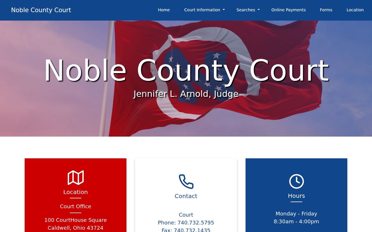 Noble County court docket countywide County Court reference